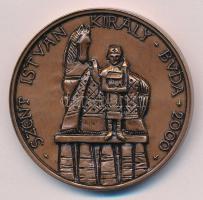 2000. Szent István király - Buda 2000 / Szent Gellért hegye - Sziklatemplom bronz emlékérem (42,5mm) T:1-