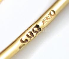 Arany (Au) 14K gyöngyös bross, jelzett, h: 5,4 cm, bruttó: 2,4 g