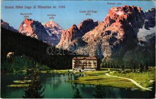 Lago di Misurina, Lake Misurina; Grand Hotel Lago di Misurina, Marmarole, Antelao, Corno del Doge, Sorapis (EK)