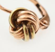 Arany (Au) 14K briós fülbevalópár, jelzett, nettó: 3,4 g