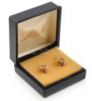 Arany (Au) 14K briós fülbevalópár, jelzett, nettó: 3,4 g