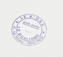 Joseph Kádár (1936-2019): Geometrikus kompozíció. Szitanyomat, papír, jelzett, (95/100). Hátoldalon ...