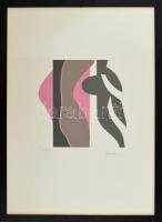 Halász Szabó Sándor (1920-1997): Hommage á Matisse. Szitanyomat, papír, jelzett, művészpéldány E.A.ex. jelzéssel, üvegezett keretben, 29x29 cm