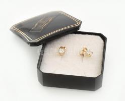 Arany (Au) 14K szívecskés fülbevalópár, jelzett, h: 0,9 cm, bruttó: 0,8 g