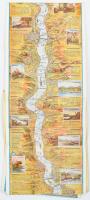 cca 1950 Rheinlauf von Mainz bis Köln, ein Relief-Panorama / a Rajna Mainztól Kölnig, kihajtható, sz...
