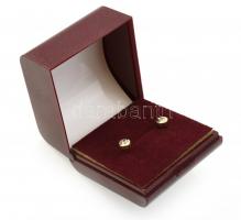 Arany (Au) 14K köves kerek fülbevaló (NEM PÁR), jelzett, d: 0,5 cm, bruttó: 1,5 g