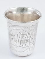 Ezüst (Ag) orosz pohár, jelzett, m: 7,5 cm, nettó: 57,1 g