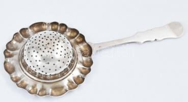 Ezüst (Ag) teaszűrő, jelzett, h: 17,7 cm, nettó: 52,1 g