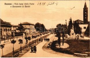 1928 Ravenna, Viale Luigi Carlo Farini e Monumento ai Martiri / street view, monument