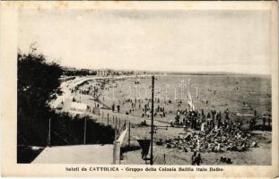 Cattolica, Gruppo della Colonia Balilla Italo Balbo / beach, bathers (fl)