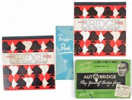 cca 1950 Autobridge Play-Yourself Bridge Game, amerikai bridzsjáték + 3 db írótömb bridzs kártyajátékhoz