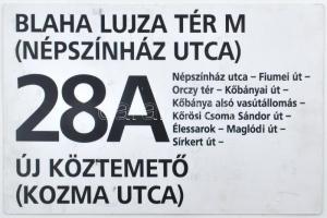 28A villamos tábla, Blaha Lujza tér - Új köztemető, kisebb sérüléssel (javított), 50x30 cm