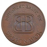 1992. Budapest Bank Rt. - Sportnapok egyoldalas, öntött bronz emlékérem, hátlapon gravírozva (69mm) T:1-