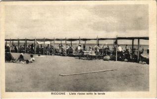Riccione, Lieto riposo sotto le tende / pleasant rest under the tents, beach (fa)