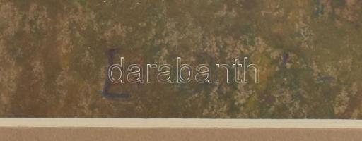 Olvashatatlan jelzéssel: Gesztusok. Vegyes technika, kollázs, papír. 20X27 cm. Üvegezett fakeretben