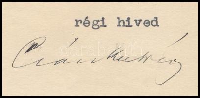 1939 Csánky Dénes (1885-1972) festőművész, a Szépművészeti Múzeum igazgatója autográf aláírással ell...