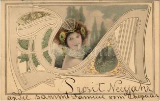 Szecessziós hölgy / Art Nouveau lady. M.M. Vienne