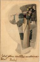 Szecessziós hölgy / Art Nouveau lady. Serie 203. s: S. Hruby