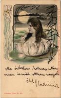 1899 (Vorläufer) Szecessziós hölgy / Art Nouveau lady. Collection Vlan Nr. 218. A. Sockl. Fec. Ch. Scolik