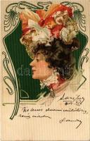 1901 Szecessziós hölgy / Art Nouveau lady. Otto W. Hoffmann litho (fl)