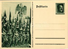 Feldpostkarte zum Reichsparteitag / NSDAP German Nazi Party propaganda, swastika. 6 Ga. Adolf Hitler (EK)