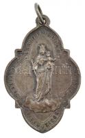 ~1900. "Szalézi Szent Ferenc" ezüstözött fém vallási medál (52x34mm) T:2 kis szennyeződés
