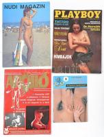 4 db erotikus magazin és kiadvány (Ámor világa, Nudi magazin, Apolló, Playboy)