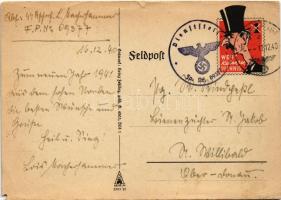 1940 Második világháborús német katonai újévi üdvözlet / WWII German military New Year greeting Feld...