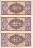 1946. 1.000.000.000P (3db, sorszámkövető: "R 169 058802 - R 169 058804") T:II Adamo P28
