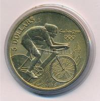 Ausztrália 2000. 5D Al-bronz "Sydneyi Olimpia 2000 - Kerékpár" T:BU Australia 2000. 5 Dollars Al-Bronze "Sydney 2000 Olympics - Cycling" C:BU Krause KM#368