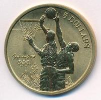 Ausztrália 2000. 5D Al-bronz Sydneyi Olimpia 2000 - Kosárlabda T:BU Australia 2000. 5 Dollars Al-Bronze Sydney 2000 Olympics - Basketball C:BU Krause KM#407