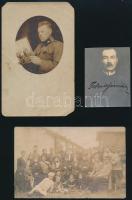cca 1910-1920 5 db katonai fotó (igazolványkép, fotólapok, tábori posta), vegyes állapotban, 14x9 cm és 7x5,5 cm