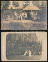 cca 1910-1920 5 db katonai fotó (igazolványkép, fotólapok, tábori posta), vegyes állapotban, 14x9 cm...