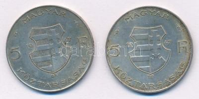 1947. 5Ft Ag "Kossuth" (2x) T:3 patina Adamo F8.1