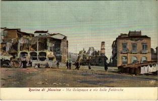 1908 Messina, rovine, Via Colapesce e via delle Fabbriche / after the earthquake, ruins