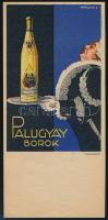 cca 1910-1930 Palugyay borok számolócédula, Kónya Zoltán grafikája, Posner Bp.