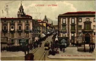 1909 Catania, Via Etnea / street, tram (EB)