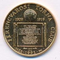 Bognár György (1944-) 1991. "MÉE - Ferencvárosi Torna Club FTC II. - 1909-1919" fényezett,...