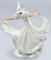 Schaubachkunst porcelán táncosnő szobor. Kézzel festett, jelzett, hibátlan 24 cm