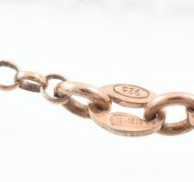 Aranyozott ezüst(Ag) nyaklánc díszes kereszt függővel, jelzett, h: 44 cm, bruttó: 11,3 g