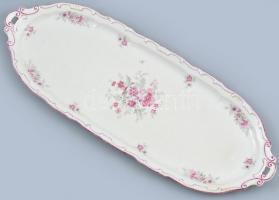 Zsolnay süteményes tál. Matricás, jelzett, kopott, 45x16,5 cm