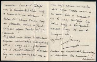 1907. jun. 27 Jászai Mari (1850-1926) színésznő autográf levele Gerő Ödön (1863-1939) újságíró, szer...