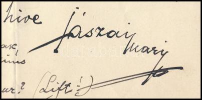 1907. jun. 27 Jászai Mari (1850-1926) színésznő autográf levele Gerő Ödön (1863-1939) újságíró, szer...