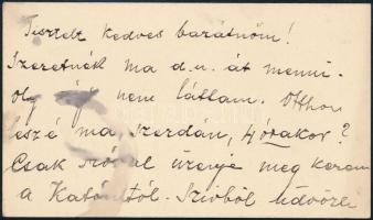 1908.III.18 Jászai Mari (1850-1926) színésznő autográf sorai Gerő Ödönné Hermann Leontinnak, Gerő Öd...