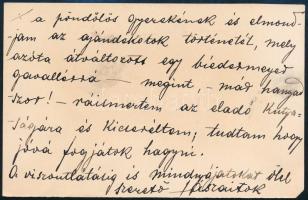 1910.I.3. Jászai Mari (1850-1926) színésznő autográf sorai Gerő Ödönné Hermann Leontinnak, Gerő Ödön...