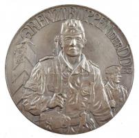 NDK ~1970. A Német Demokratikus Köztársaság Határőrsége kétoldalas, ezüstözött fém emlékérem eredeti tokban (60mm) T:1- GDR ~1970. Border Troops of the German Democratic Republic two-sided, silvered metal medallion in original case (60mm) C:AU
