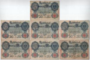 Német Birodalom 1914. 20M (7x) T:III  German Empire 1914. 20 Mark (7x) C:F Krause 46.