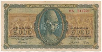 Görögország / Német-olasz megszállás 1943. 5000D T:III Greece / German-Italian occupation 1943. 5000 Drachmai C:F