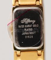 Tiffany aranyozott női kvarc karóra, fém szíjjal, újszerű, szép állapotban, eredeti bőr díszdobozban...