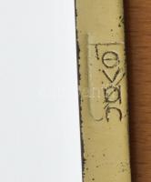 Tevan Margit dombornyomott fém asztali kártyadoboz Jelzett, 21x8 cm